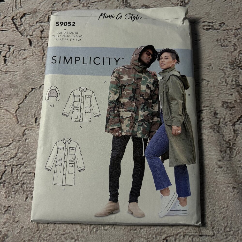Simplicity Mimi G S9052 A for Unisex Jacket w/Detachable Hood